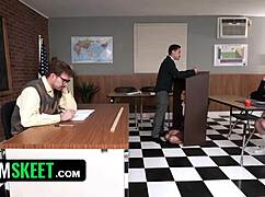 wanna see cute nikki nicole threesome with camilla cream licking pussy in class?