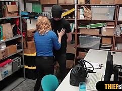 hot blonde milf guard fucks thief in rough doggystyle