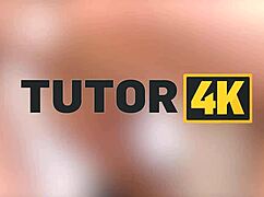 Slutty tutor takes two hard cocks!