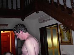 Redhead slut's wild boob bounce leads to messy cum swallow