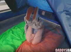 Stepdaughter catches stepdad spying while she rubs her young pussy wet