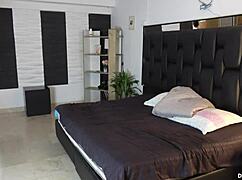 Stepsister's tight pussy gets pounded bent over as stepdad walks in and catches the creampie