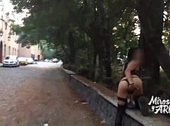 WOW! CHILANGA SLUT FLASHES FAT ASS ON COYOACÁN STREETS BENT OVER TANTALIZING FOR DICK THRUSTS!
