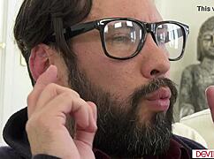 that horny babe sneaks over and fucks her friend's stepdad rough and deep