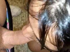 who's ready for this shemale sucking my cock then anal pounded close-up in kitchen?