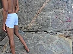 Muscular Brazilian Bodybuilder Fucks Two African Asses Outdoor Public Beach Domination Anal.