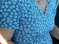 A man wanks nervously in public carpark as someone approaches