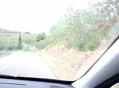 amateur couple searches quiet spot deep in forest woods for outdoor fun