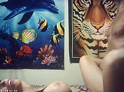 Behind scenes candice cumm's shaved pussy pounds italian machine with passion