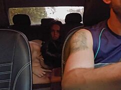 hey, that app driver picks up horny bisexual latina lesbians from the party for car fun... juicy!