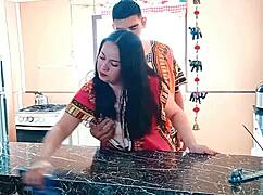 stepmom bent over kitchen counter takes monster cock doggystyle pounding?!