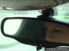 blondie strokes her step-dad's huge cock till he bursts