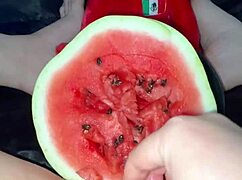 Hey arab teen squirts watermelon in tight pussy homemade los angeles kinky food fetish multiple orgasms girl next door