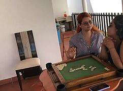 I fuck my stepmom for losing domino