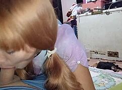 damn that sweet peruvian teen with big ass gets tricked into deepthroating and riding cock hard