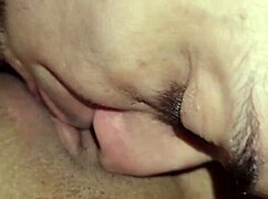 Sucking neighbor's big bushy pussy and clit so sloppy!
