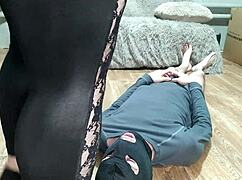 Hot MIL in lingerie facesits stepson dirty