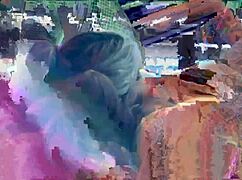 Yo, check freaky arcade action with Misty Meaner and Jordan Sky squirting outdoors!!