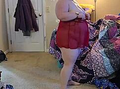 bbw milf strips lingerie teasing huge natural tits and big ass