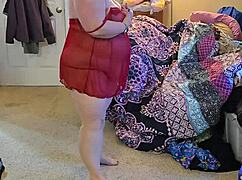 bbw milf strips lingerie teasing huge natural tits and big ass