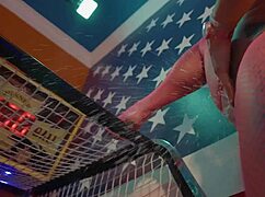 Yo, check freaky arcade action with Misty Meaner and Jordan Sky squirting outdoors!!