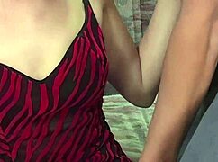 me and this slutty brunette milf in fishnets take turns fingering asses in wild threesome