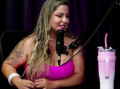 Nerdy Latina teen vibes pussy after bathroom hookup tease on sheer red