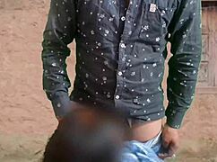 village husband and wife share hot intimate moments on ranch