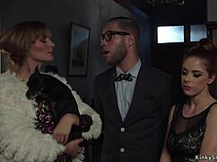 bound busty lez slave whipped hard then dominated deep