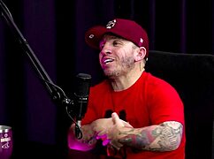 Nerdy Latina teen vibes pussy after bathroom hookup tease on sheer red