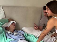 rookie 18+ teen slut bent over for her first brutal double vaginal penetration by monster cocks