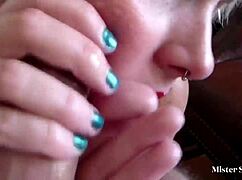 teen tongue laps balls deep in sloppy throat fuck