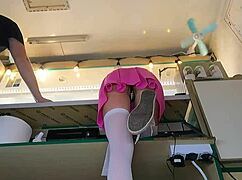 i couldn't hold back kissing her bare ass bent over the counter