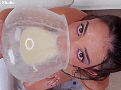 Nuria Millan recycles anal spew in super messy ass to mouth whore face fucking humiliation