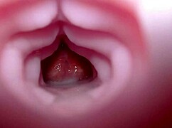 emelie takes a quick creampie from the bad dragon fleshlight with sloppy sounds