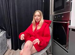 😈 sexy delivery girl no panties steals my food... shows big tits, sucks cock, rides tight pussy!