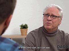 Daddy Watches Blonde Girlfriend Fuck Old Man