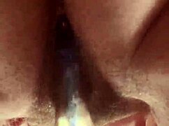 up close hairy pussy taking glass dildo wanna watch?