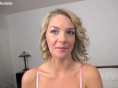 ally brooks gives pov blowjob then huge messy facial on cute face.