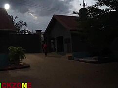 your big ebony neighbor's oiled fat ass begs for young cock in homemade closeup sex