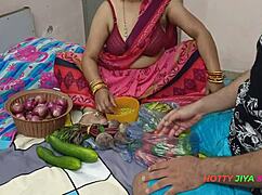desi bhabhi forced fucked by customer while selling veggies closeup
