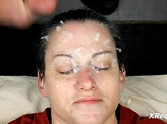 another bukkake facial compilation drowns brunette in cumshots!
