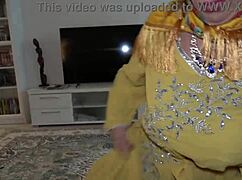 horny arab stepmom in hijab bends over for stepson's big ass anal pounding