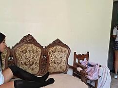 two college cuties try first time lesbian licking and scissoring 😘👭