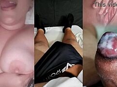 my ex came over teasing her perfect tits till i came hard for her