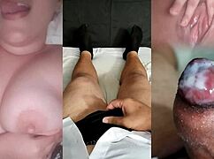 my ex came over teasing her perfect tits till i came hard for her