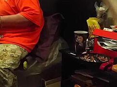 Why is my stepmom pretending not to stare at this monster black cock with her fat milf body?