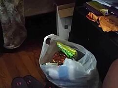 Why is my stepmom pretending not to stare at this monster black cock with her fat milf body?