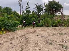 plump big ass bbw girlfriend worships huge tits outdoors forest adventure!