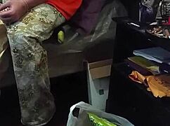 Why is my stepmom pretending not to stare at this monster black cock with her fat milf body?